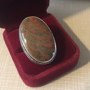 Fabulous Unakite gemstone Ring